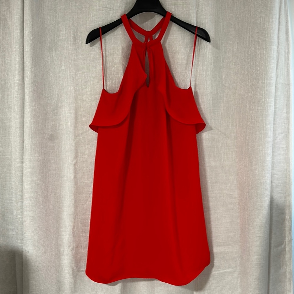 Bright red halter dress. Size M.
